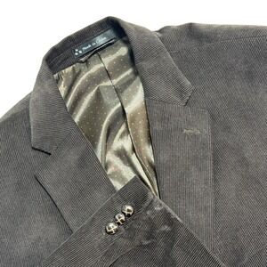 Chaps Blazer Mens 50R Brown Corduroy Sport Coat Elbow Patches Two Button Classic